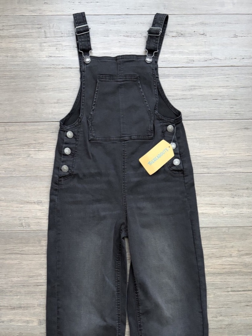 NWT Thereabouts Girls Denim Overalls Size 7 Regular Black Galaxy Dungarees